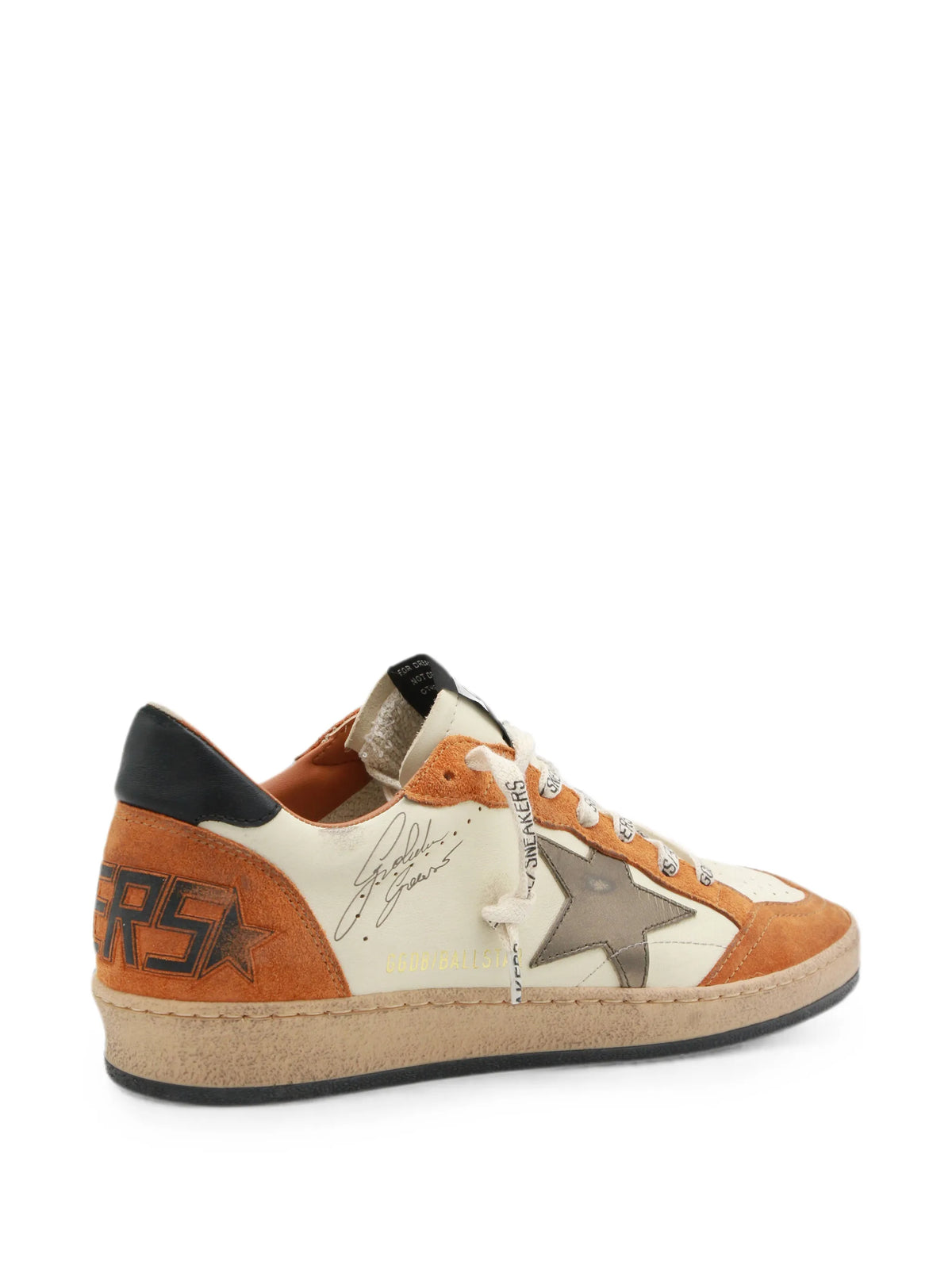GOLDEN GOOSE BALLSTAR WHITE/ORANGE