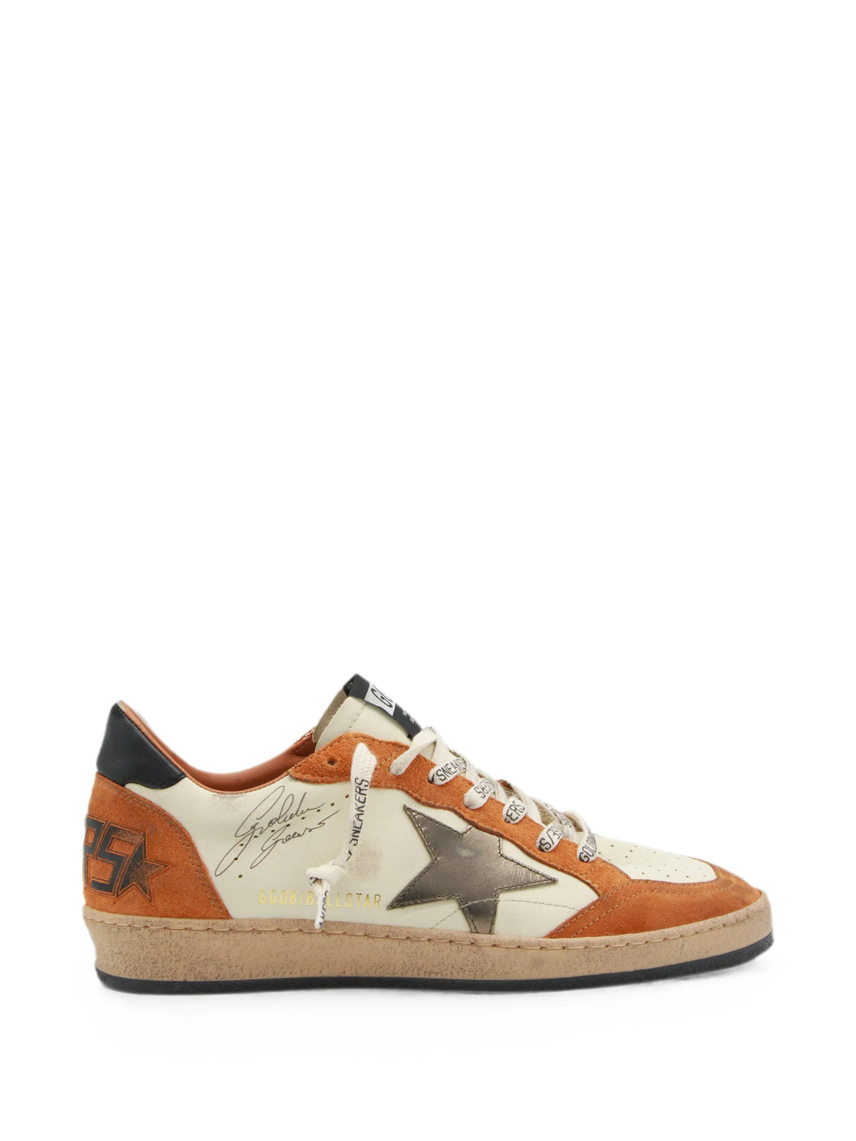 GOLDEN GOOSE BALLSTAR WHITE/ORANGE